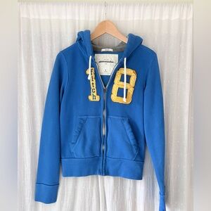 Y2K Style Abercrombie & Fitch Blue Kids Jacket with Yellow Accents